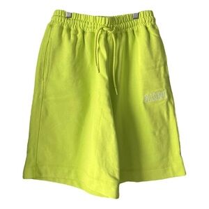 Ganni neon yellow sweat shorts
